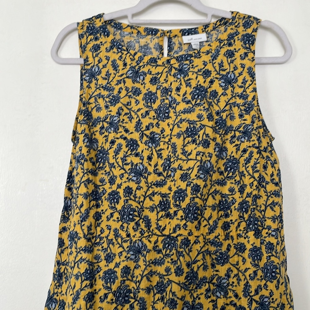 J. Jill Floral Sleeveless Dress - Blue and Yellow - Picture 2 of 5